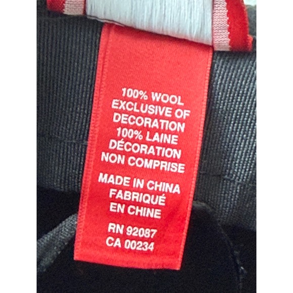 RED Saks Fifth Avenue Black 100% Wool Wide Brim Fedora Floppy Hat Braided Band - Picture 4 of 5